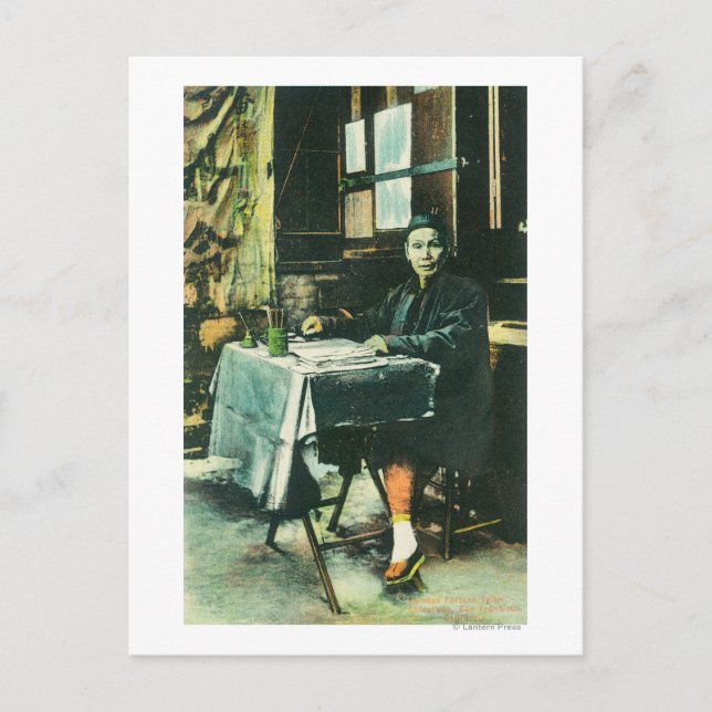 Carte Postale Vue d'un vendeur chinois de Fortune (Devant)