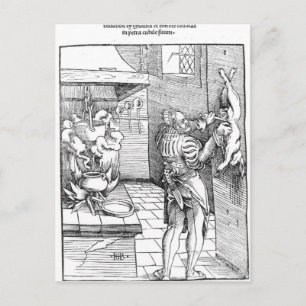 Carte Postale Vue d'une cuisine du XVIe siècle avec cuisinier