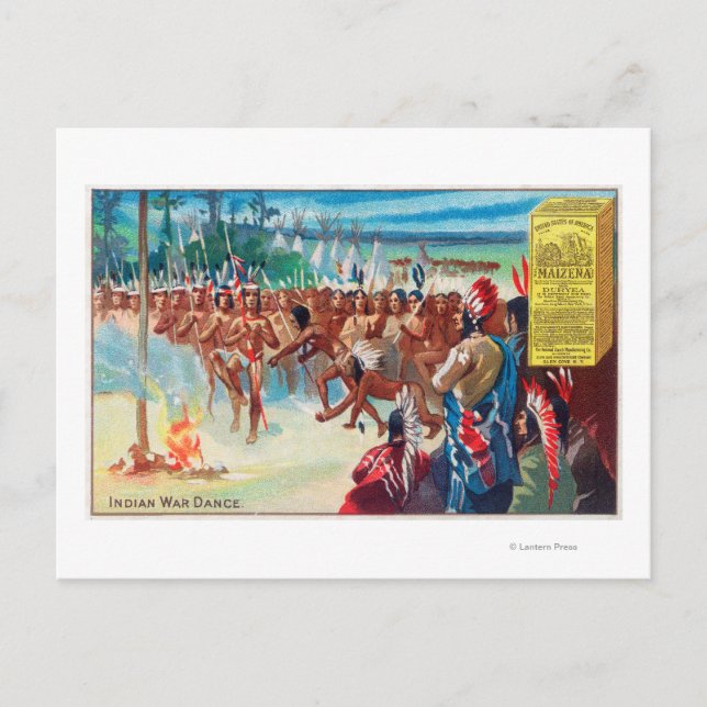 Carte Postale Vue d'une danse indienne, annonce de produit Maize (Devant)