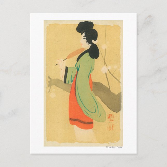 Carte Postale Vue d'une Japonaise à ParisParis, France (Devant)
