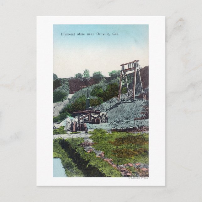 Carte Postale Vue d'une mine de diamants Oroville, CA (Devant)