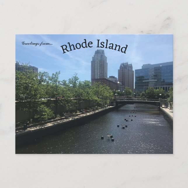 Carte Postale Vue d'une rivière sur l'île Rhode de Providence (Devant)