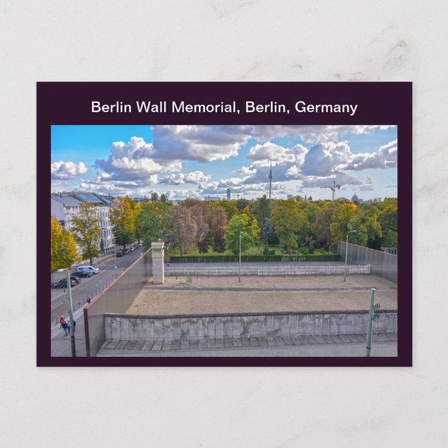 Carte Postale Vue d'une section du mur de Berlin, Allemagne (Devant)