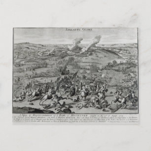 Carte Postale Vue et représentation de la bataille de