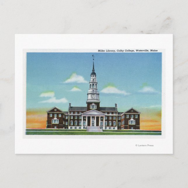 Carte Postale Vue extérieure de la bibliothèque Colby College Mi (Devant)