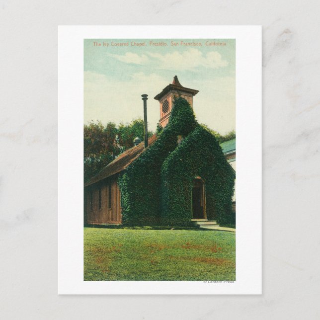 Carte Postale Vue extérieure de la chapelle couverte de lierre, (Devant)