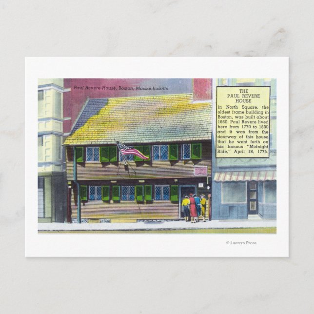 Carte Postale Vue extérieure de la maison Paul Revere (Devant)