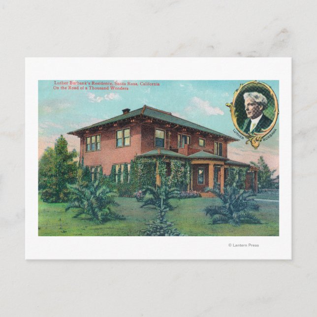 Carte Postale Vue extérieure de la résidence de Luther Burbank (Devant)
