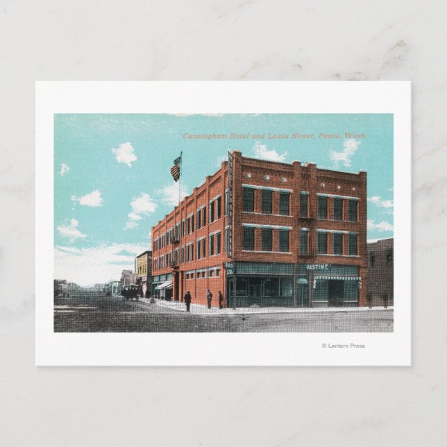 Carte Postale Vue extérieure de l'hôtel Cunningham sur Lewis St (Devant)