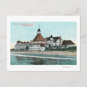 Carte Postale Vue extérieure de l'Hotel del Coronado depuis Pier