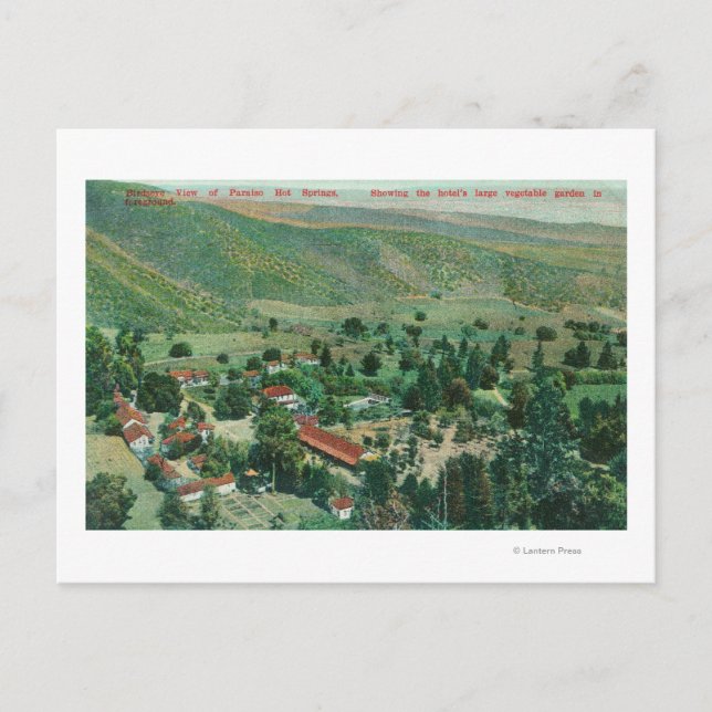 Carte Postale Vue extérieure des sources thermales et jardins de (Devant)