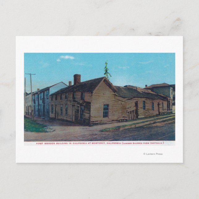 Carte Postale Vue extérieure du 1er Bldg en bois en Californie (Devant)