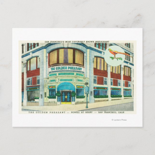 Carte Postale Vue extérieure du faisan d'or (Devant)