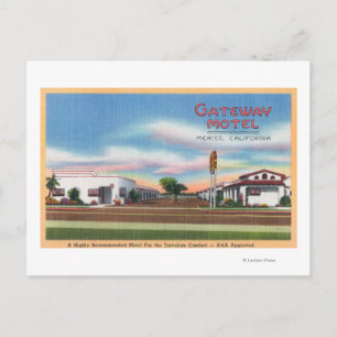 Carte Postale Vue extérieure du Gateway MotelMerced, CA