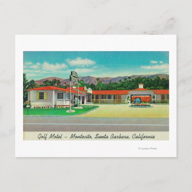 Carte Postale Vue extérieure du Motel Golf, Montecito (Devant)
