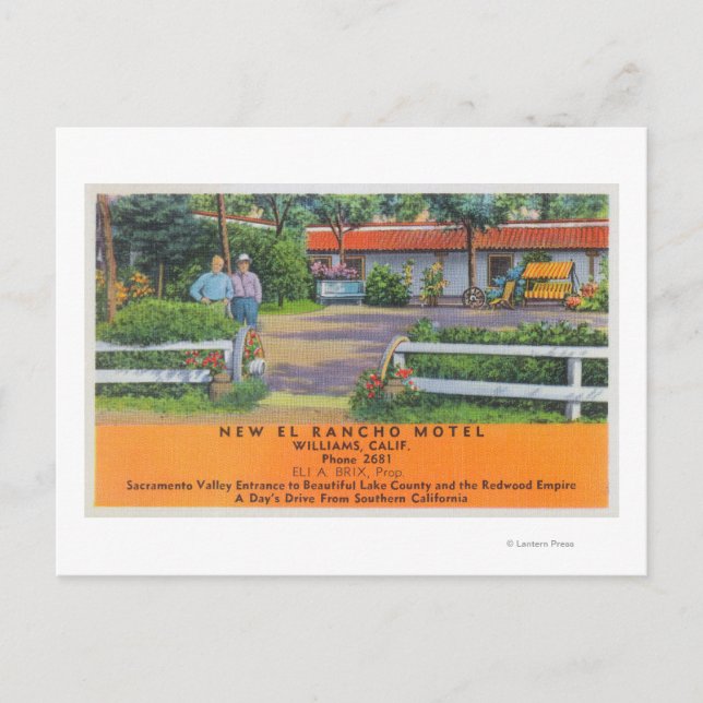 Carte Postale Vue extérieure du nouveau motel El Rancho (Devant)