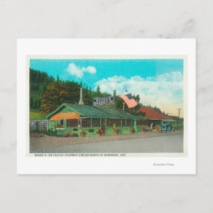Carte Postale Vue extérieure du restaurant BBQ de la marque