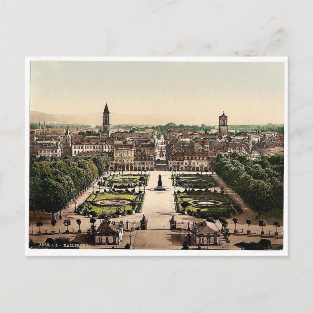 Carte Postale Vue générale de Karlsruhe, Bade, Allemagne magnifi (Devant)