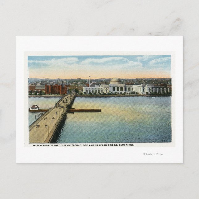 Carte Postale Vue générale du MIT et du pont Harvard, (Devant)