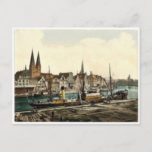 Carte Postale Vue générale, Lubeck, Allemagne classique Photochr