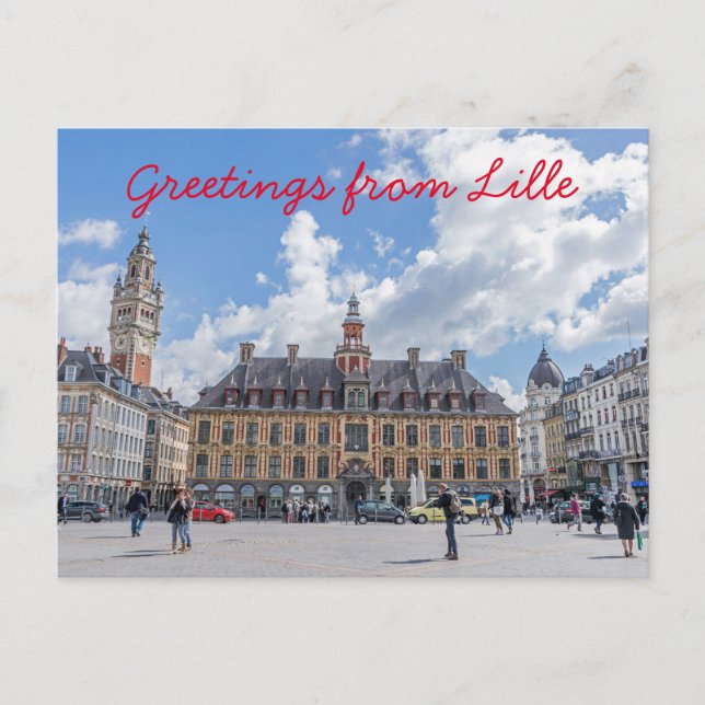 Carte postale vue Grand-Place Lille (Devant)