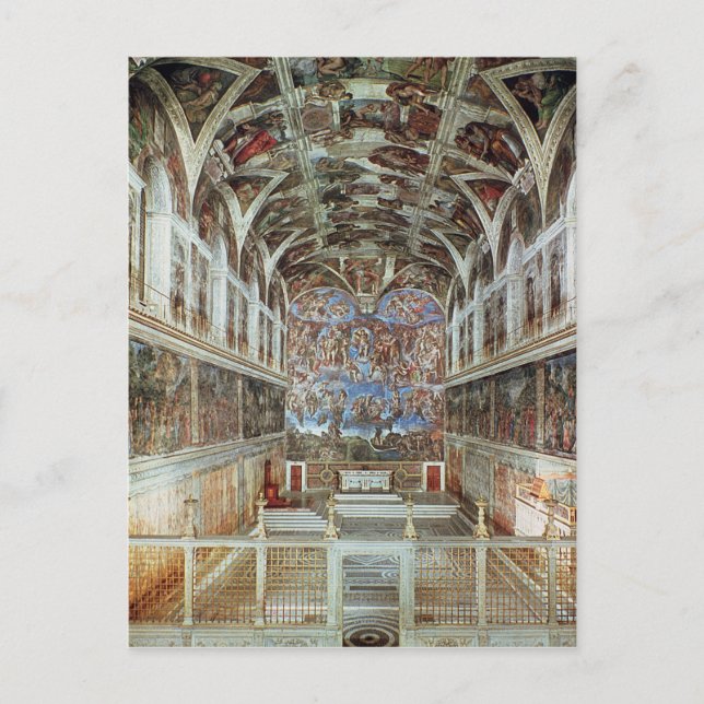 Carte Postale Vue intérieure de la chapelle Sixtine (Devant)