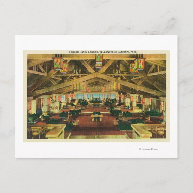 Carte Postale Vue intérieure du Canyon Hotel Lounge (Devant)