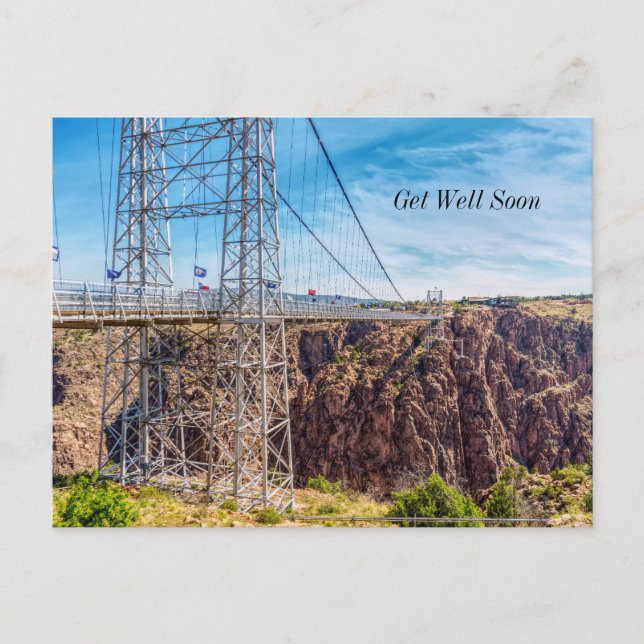 Carte postale "Vue latérale du pont Royal Gorge" - (Devant)