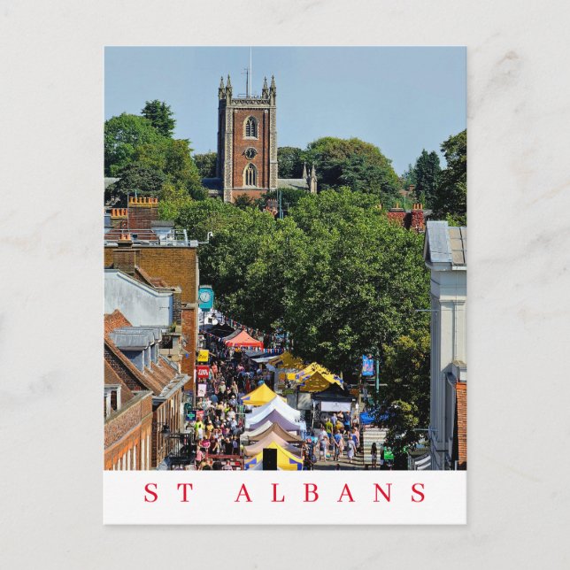 Carte postale vue marché St Albans (Devant)
