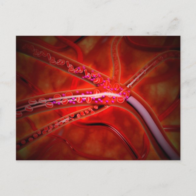 Carte Postale Vue Microscopique De La Médecine Injectée (Devant)