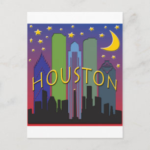 Carte Postale Vue nocturne de l'horizon de Houston