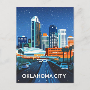 Carte Postale Vue nocturne de Oklahoma City
