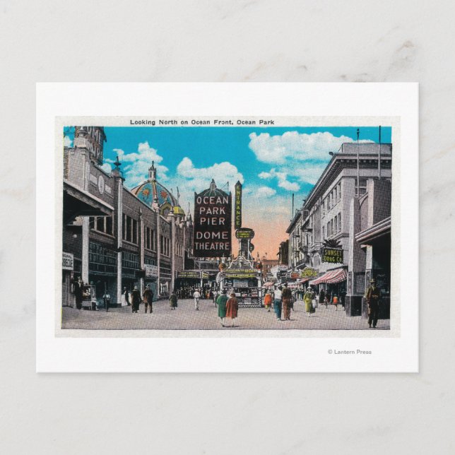 Carte Postale Vue nord sur Ocean Front, Ocean Park (Devant)