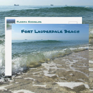 Carte Postale Vue océanique de la plage de Fort Lauderdale en ph