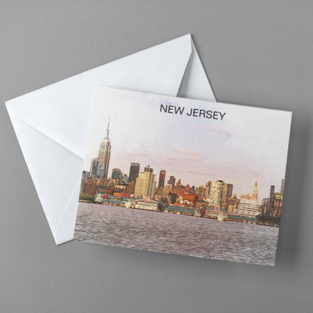 Carte Postale Vue panoramique de New Jersey City (vintage new jersey cityscape postcard)