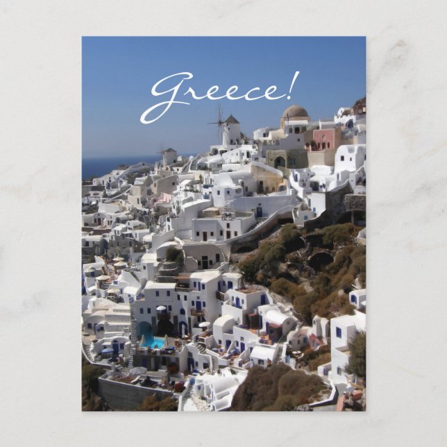 Carte Postale Vue panoramique sur Oia, Grèce (Devant)