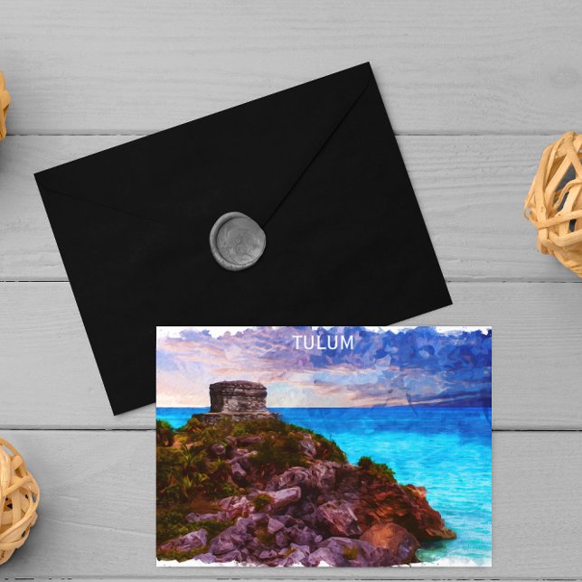 Carte Postale Vue panoramique Tulum Mexico (tulum mexico panorama view postcard)