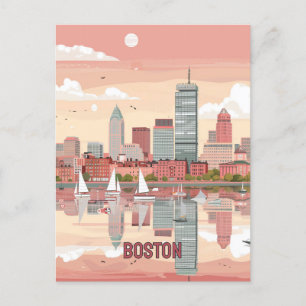 Carte Postale Vue pittoresque de Boston Skyline