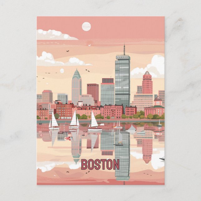 Carte Postale Vue pittoresque de Boston Skyline (Devant)