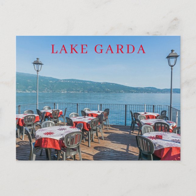 Carte postale vue restaurant sur le lac de Garde (Devant)