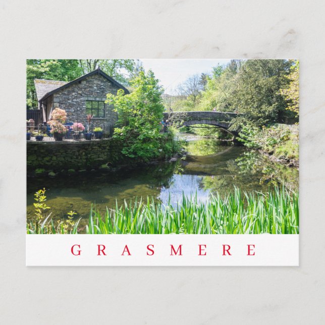 Carte postale vue rivière Grasmere Rothay (Devant)