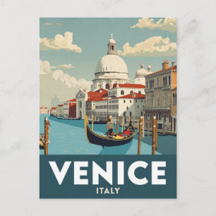 Carte Postale Vue romantique du canal de Venise
