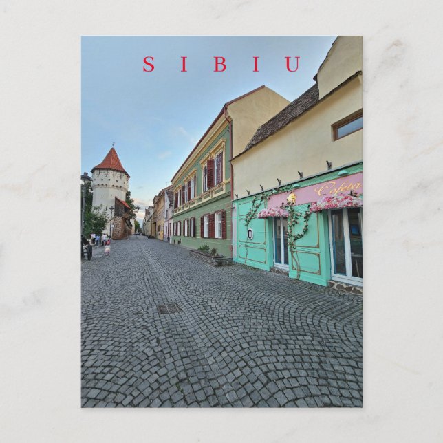 Carte postale vue rue Sibiu (Devant)