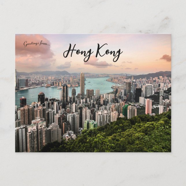 Carte Postale Vue Skyline Hong Kong Depuis Victoria Peak (Devant)