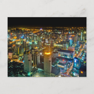 Carte Postale Vue sur Bangkok la nuit depuis la tour II de Baiyo