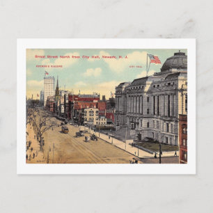 Carte Postale Vue sur Broad St, Newark, New Jersey Vintage