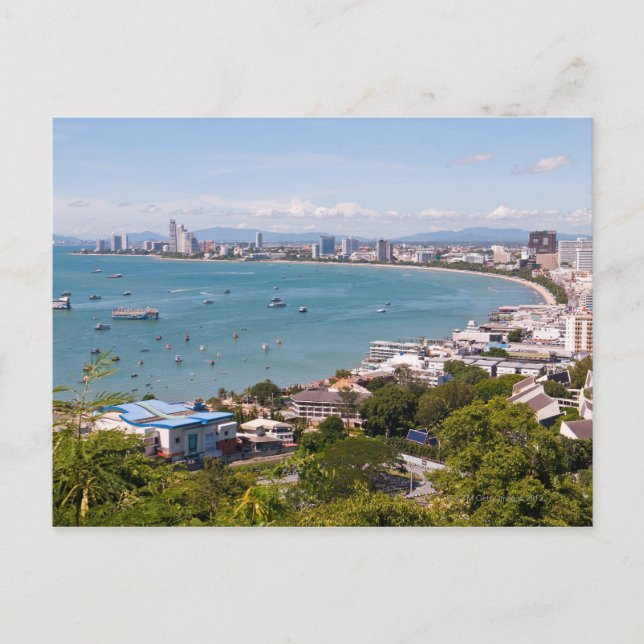 Carte Postale Vue sur la baie de Pattaya. (Devant)