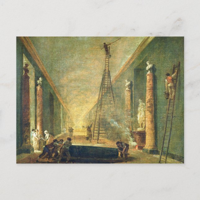 Carte Postale Vue sur la Grande Galerie du Louvre (Devant)