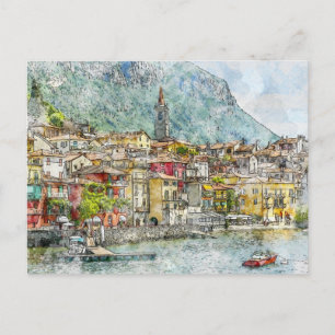 Carte Postale Vue sur la mer Varenna, Italie