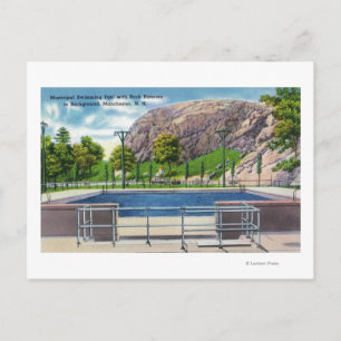 Carte Postale Vue sur la piscine municipale de Rock Rimmon
